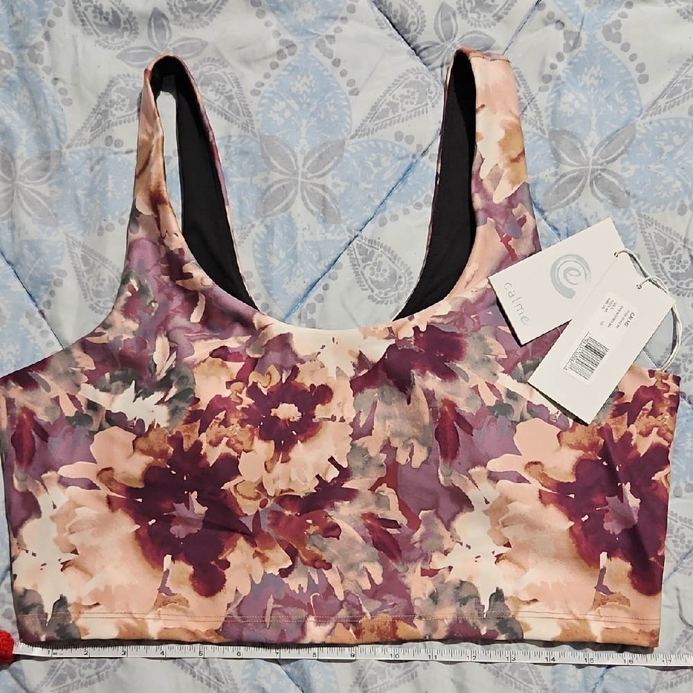 NWT Calme by Johnny Was Endure Sports Bra Sz.XL Removeable padding.